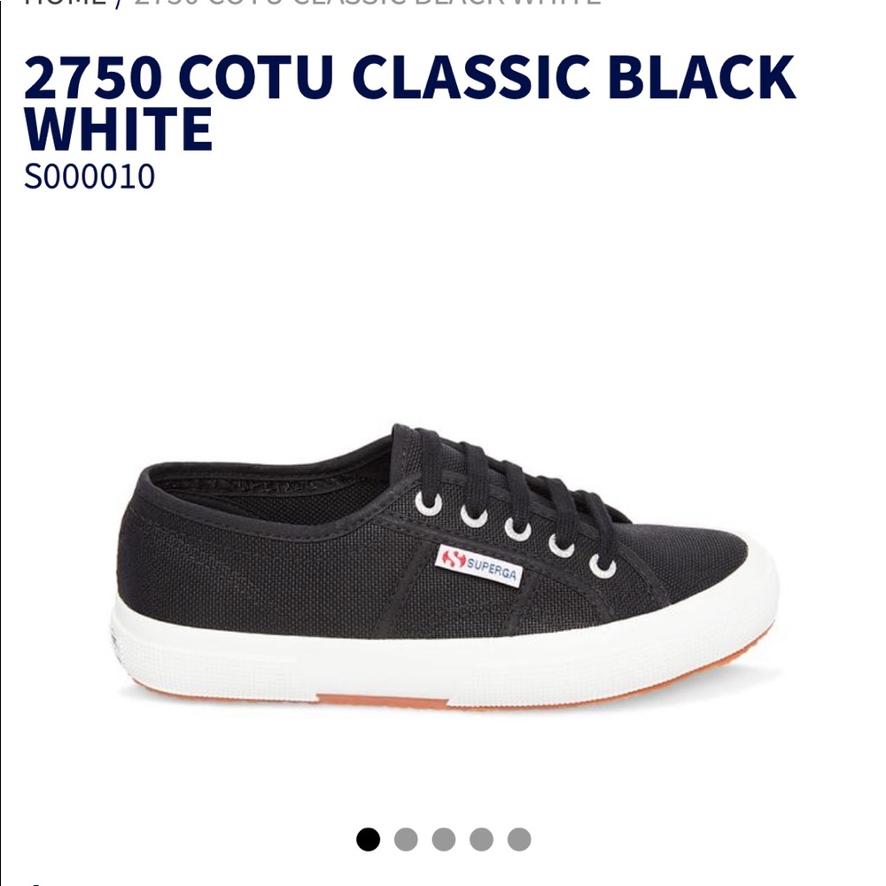 Superga black 2750 size 7